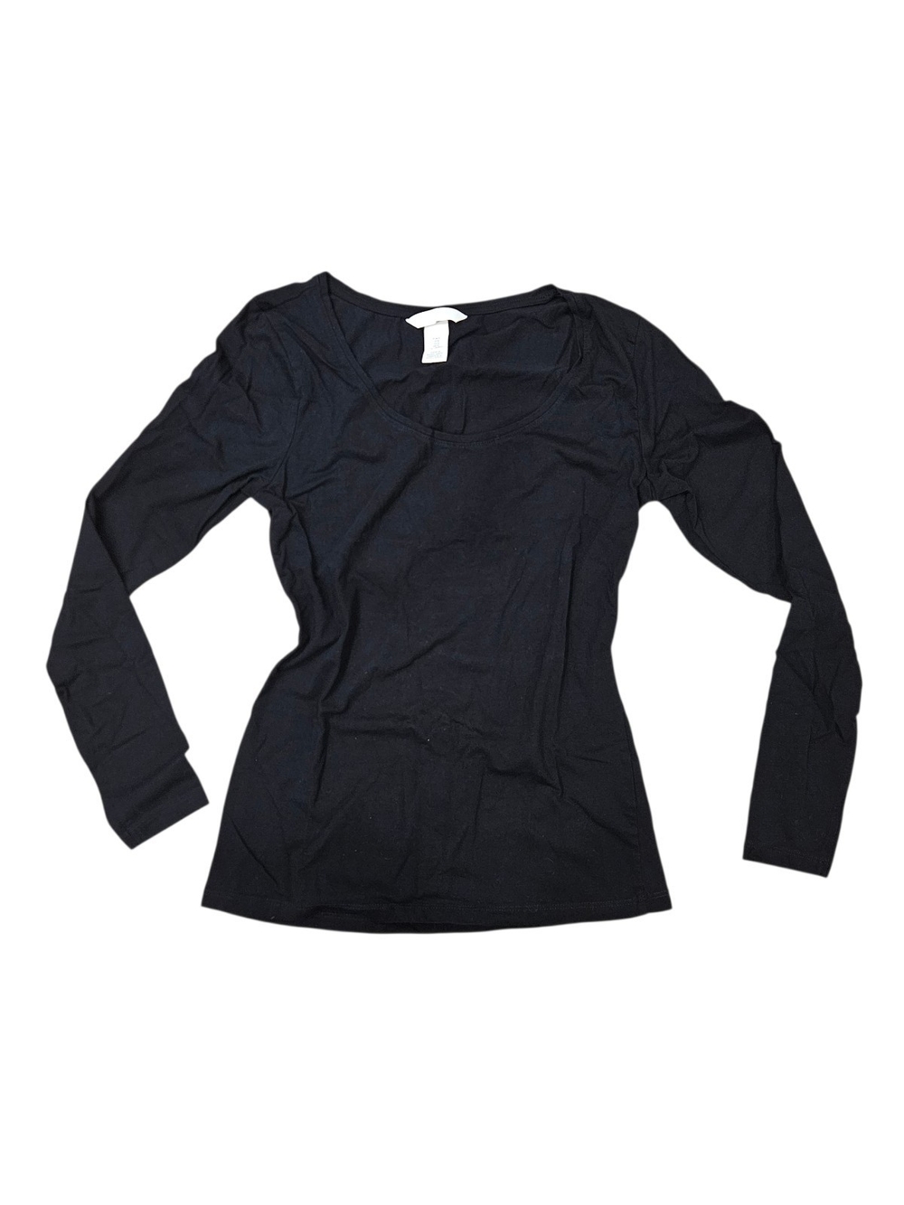 H&M Black Scoop Neck Long Sleeve Top